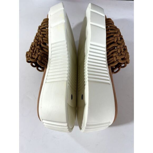 ANTHROPOLOGIE MAEVE Women's Crochet Platform Slides Brown Size 39/8 - Picture 7 of 14